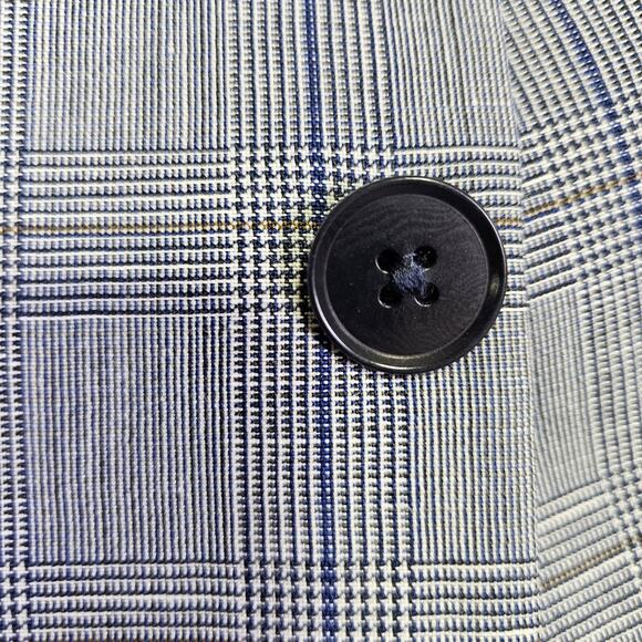 Charles Tyrwhitt Windowpane Unstructured Blazer Mens 46R Linen Sport Coat Plaid - Picture 15 of 16